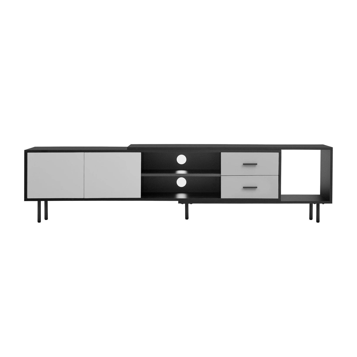 Modern Minimalist Black Grey MDF TV Stand - Sleep Galleria