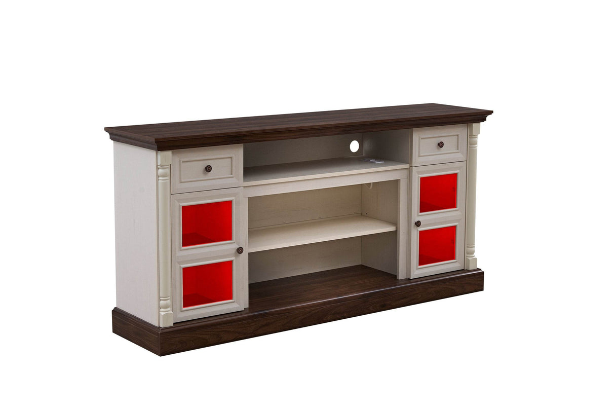 Farmhouse Fireplace TV Stand With LED Lighting - Sleep Galleria