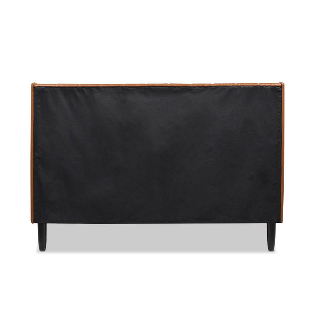 Queen Faux Leather Platform Bed Frame With Tufted Headboard - Omega Lifestyles