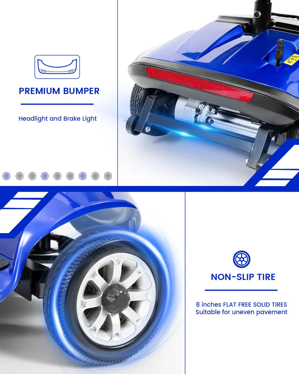 Folding All-Terrain 350W Powered Mobility Scooter For Adults - Omega Lifestyles