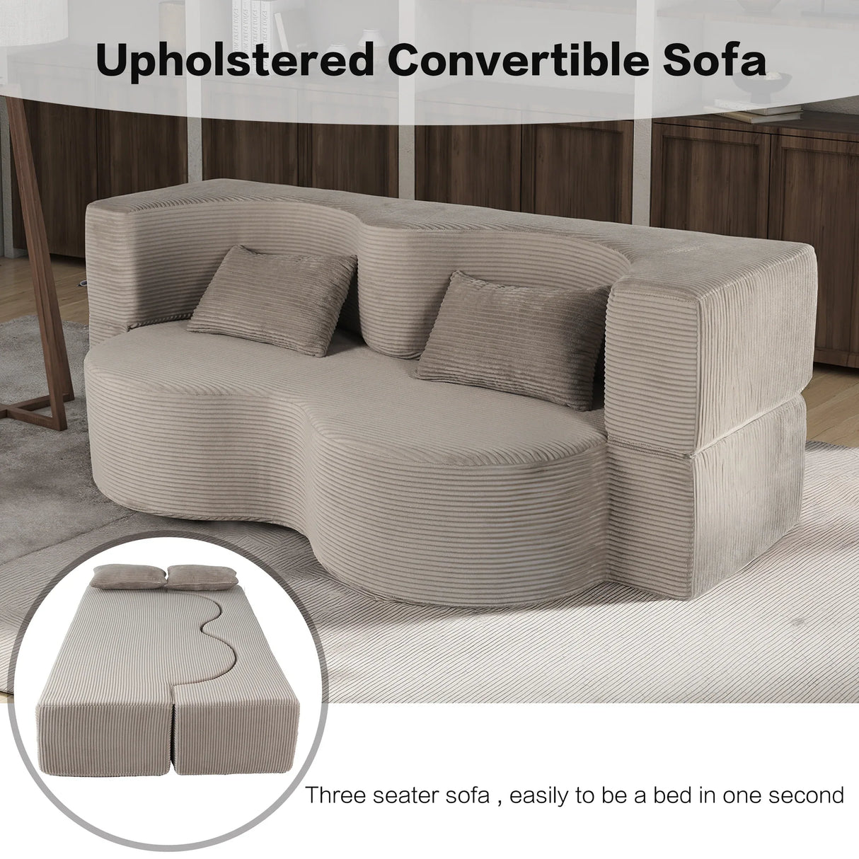 Foldable 3-Seat Soft Compressed Foam Sofa Bed - Omega Lifestyles