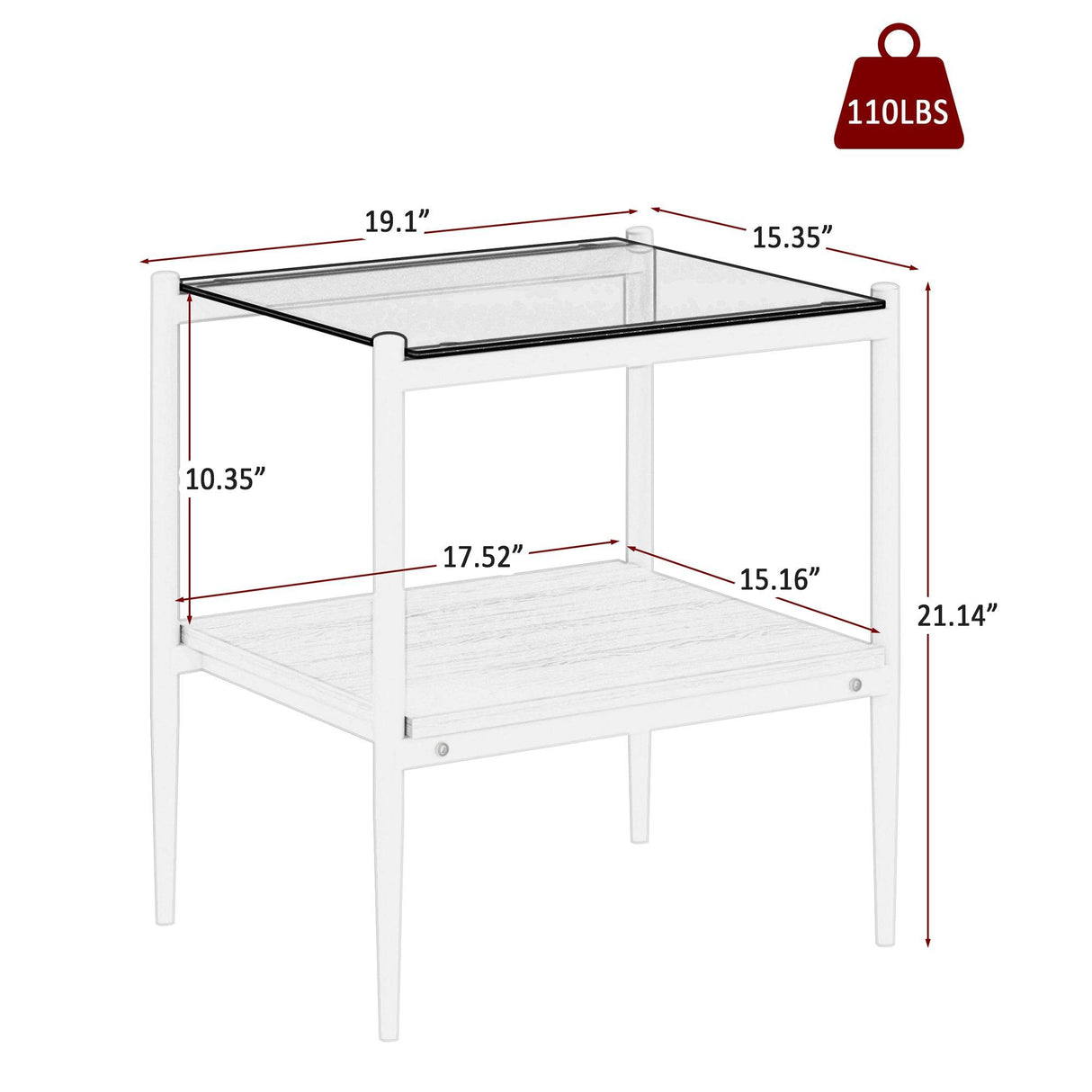 Set Of 3 Modern Tempered Glass Coffee End Tables - Sleep Galleria
