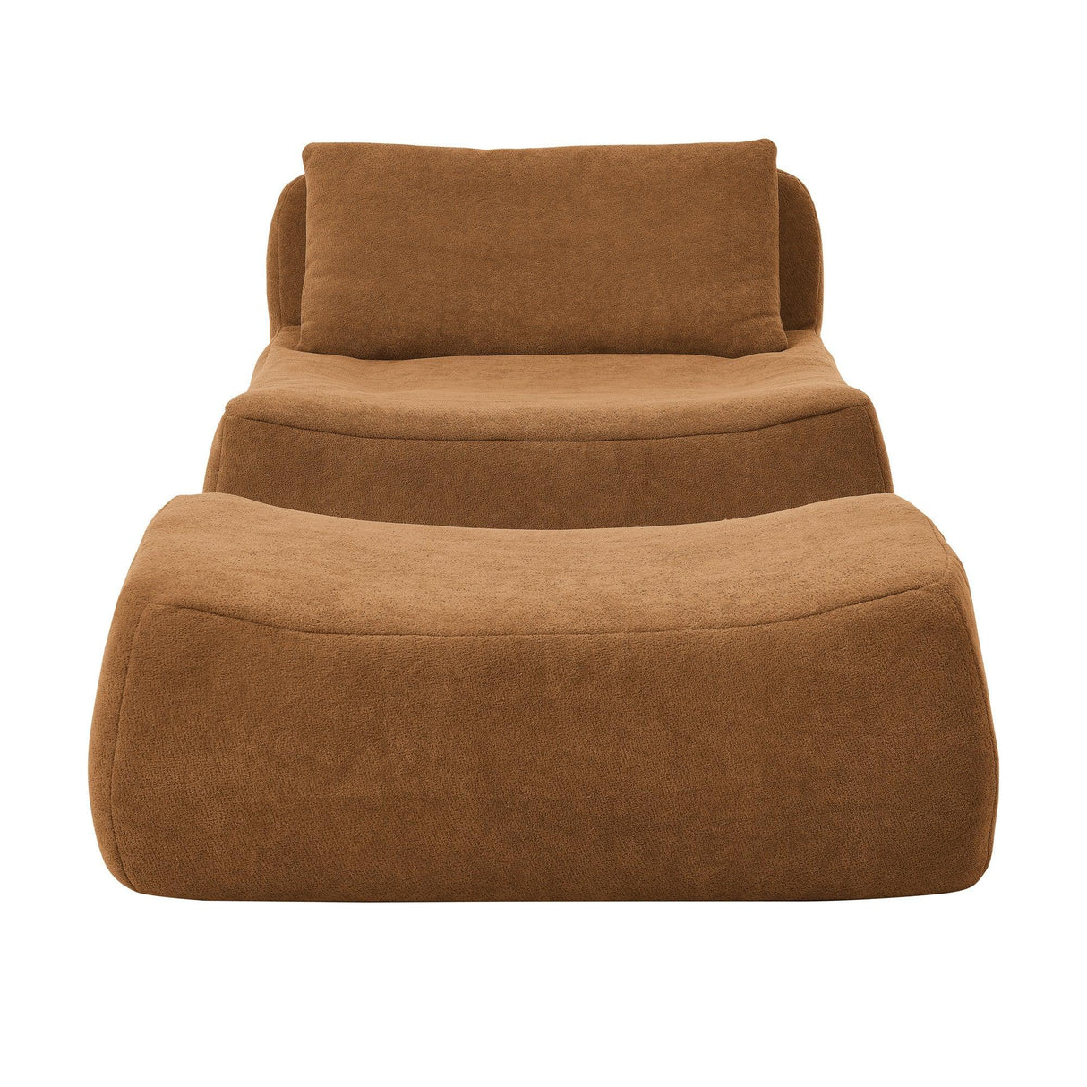 Chenille Large Medium-Soft Bean Bag Chair With Ottoman - Omega Lifestyles