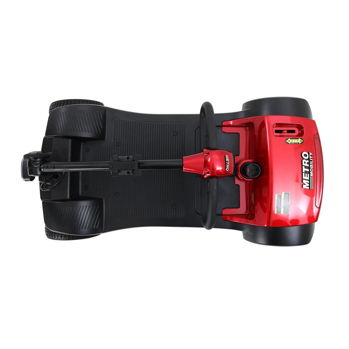 Red 4-Wheel Outdoor Compact Metal Mobility Scooter - Omega Lifestyles