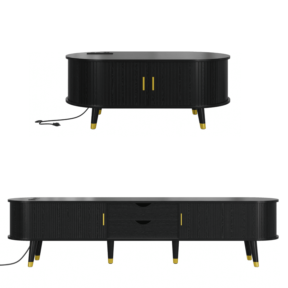 Mid-Century Modern TV Stand And Coffee Table Set - Sleep Galleria