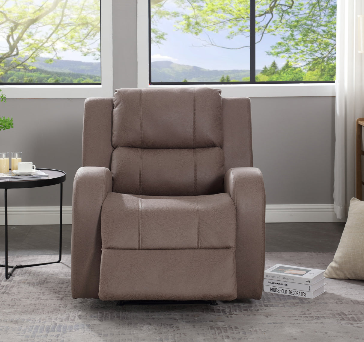 Modern Soft Faux Leather Manual Recliner Chair