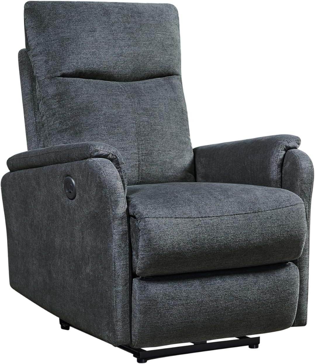 Plush Memory Foam Power Recliner With USB Charger