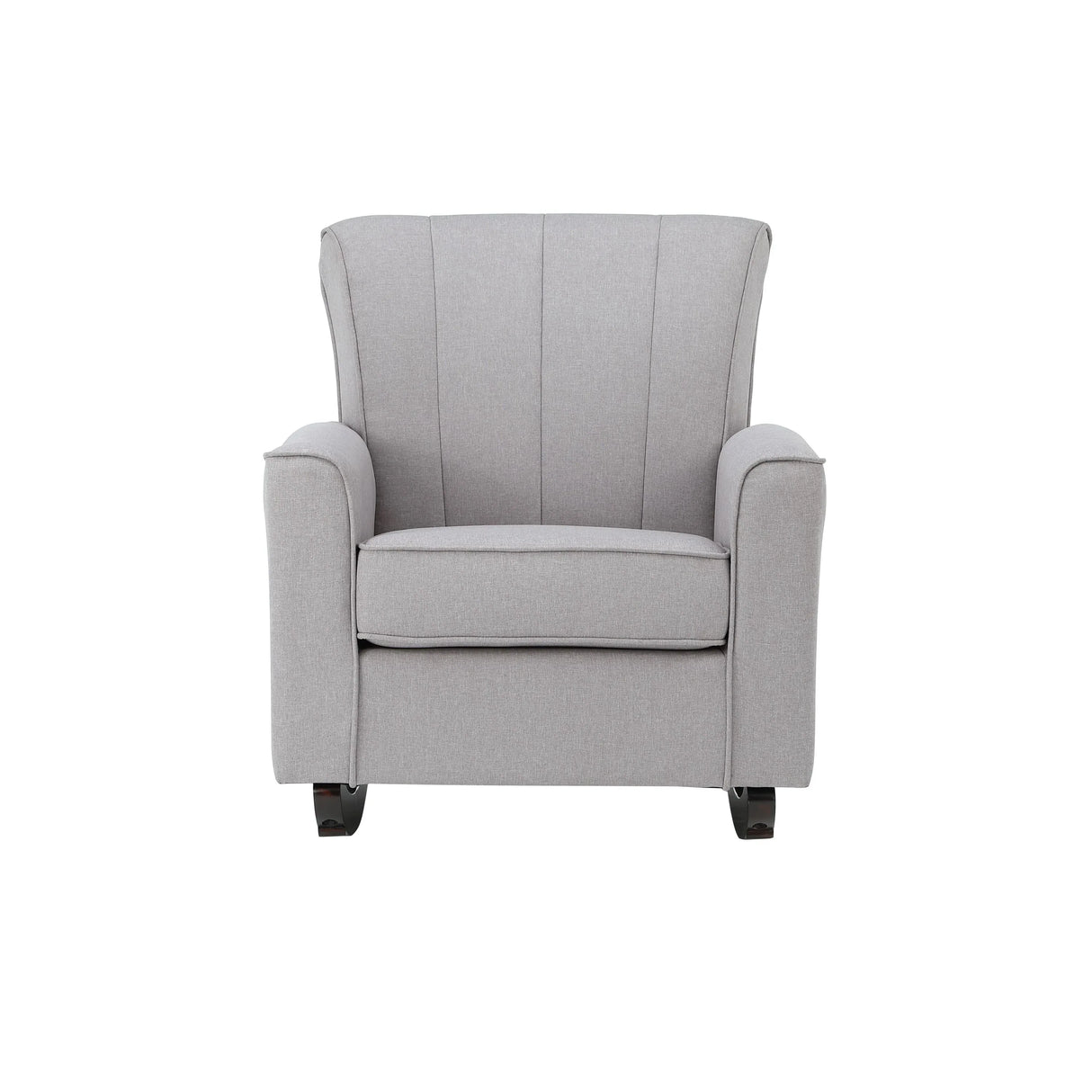Light Gray Linen Wooden Frame Rocking Chair - Omega Lifestyles