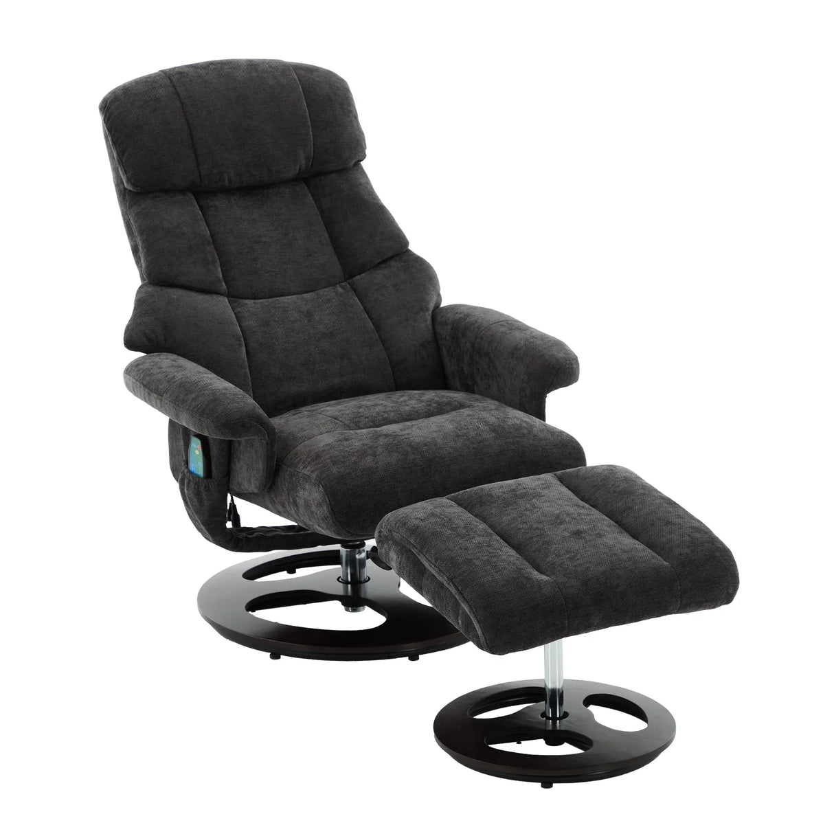 Modern Chenille Recliner Chair With Ottoman And Massage - Omega Lifestyles