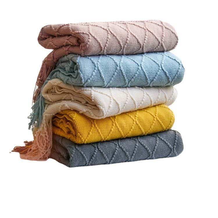 Imitation Cashmere Knitted Four Seasons Cozy Blanket - Sleep Galleria
