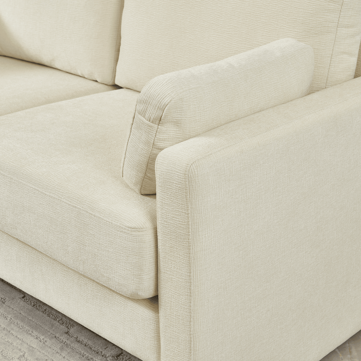 Modern Chenille Fabric 2-Seat Loveseat Sofa - Omega Lifestyles