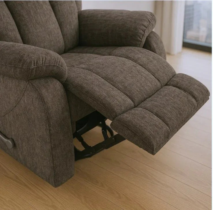 Soft Chenille Manual Swivel Recliner With Heavy Duty Foam - Omega Lifestyles