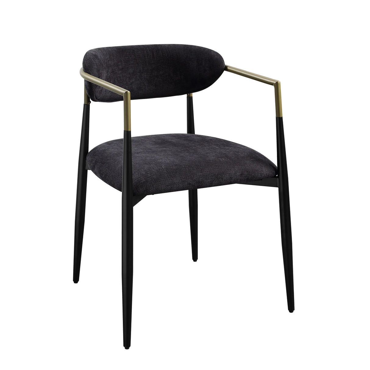 Set of 2 Black Chenille Upholstered Side Chairs - Omega Lifestyles
