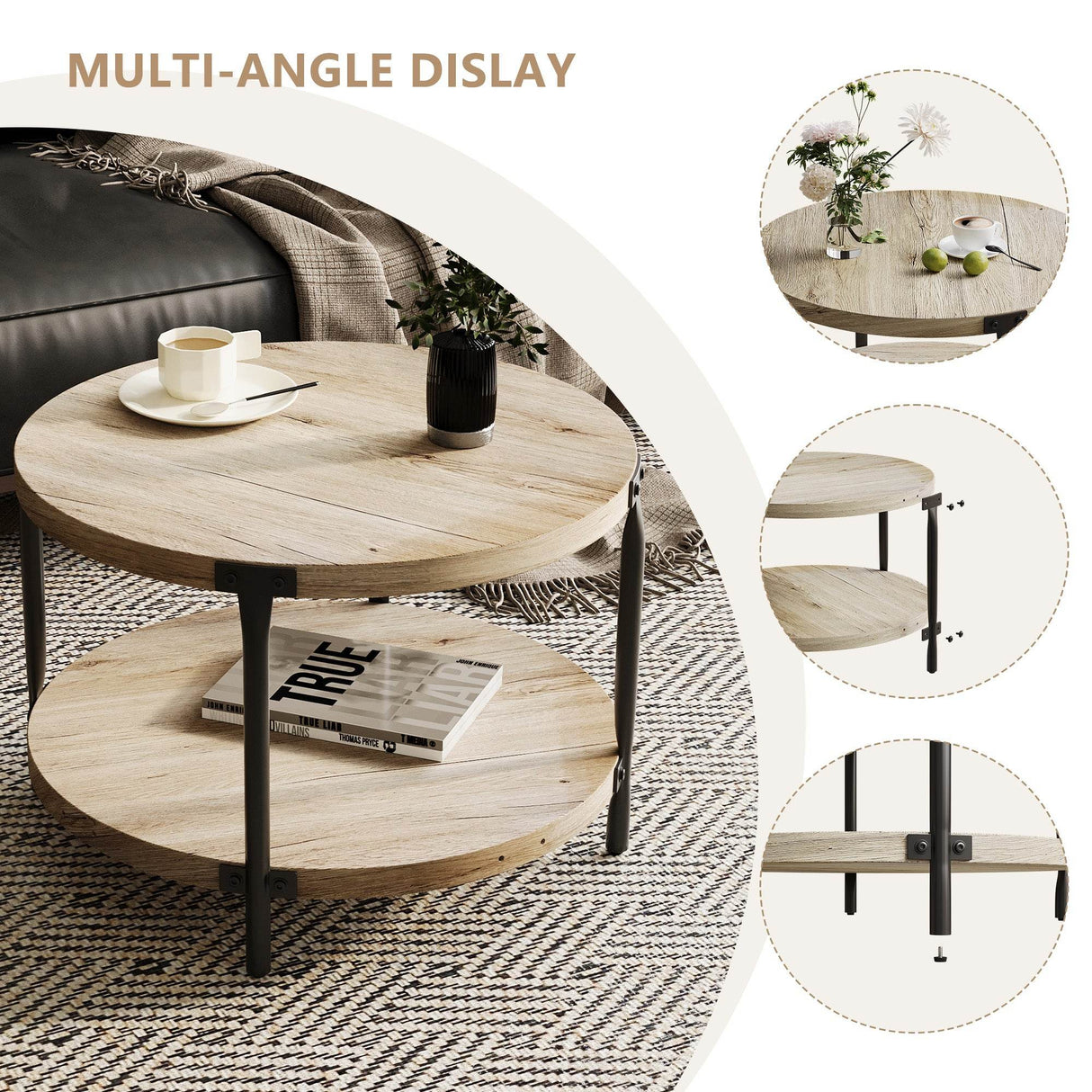 Modern Minimalist Double-Layer Wooden Coffee Table - Sleep Galleria