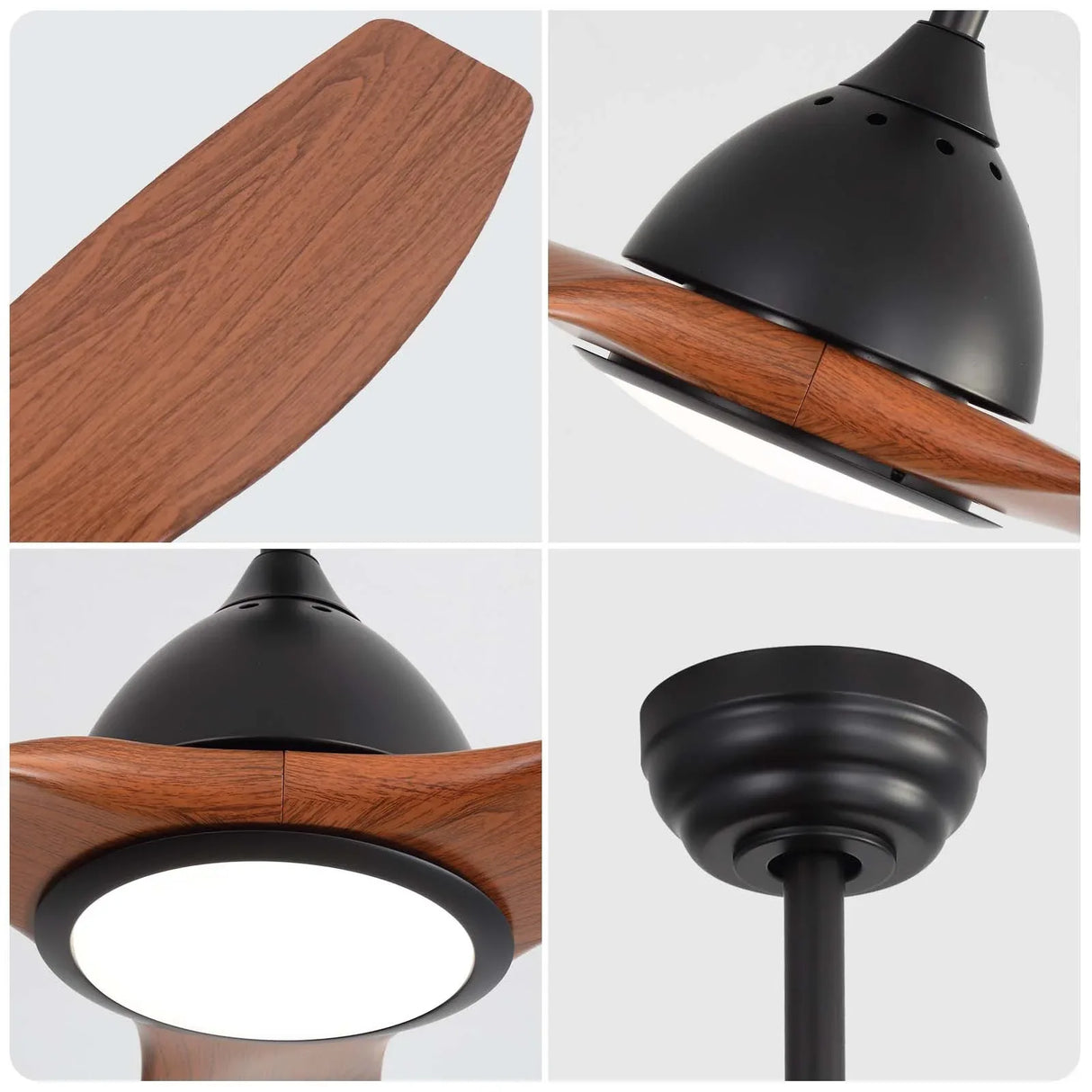 52-Inch Matte Black Reversible Ceiling Fan With Remote - Omega Lifestyles