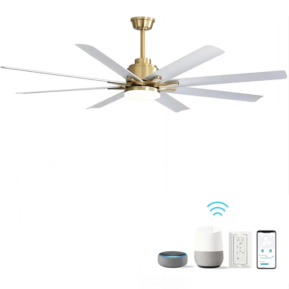 66-Inch Modern Reversible DC Motor Ceiling Fan With LED Light - Omega Lifestyles