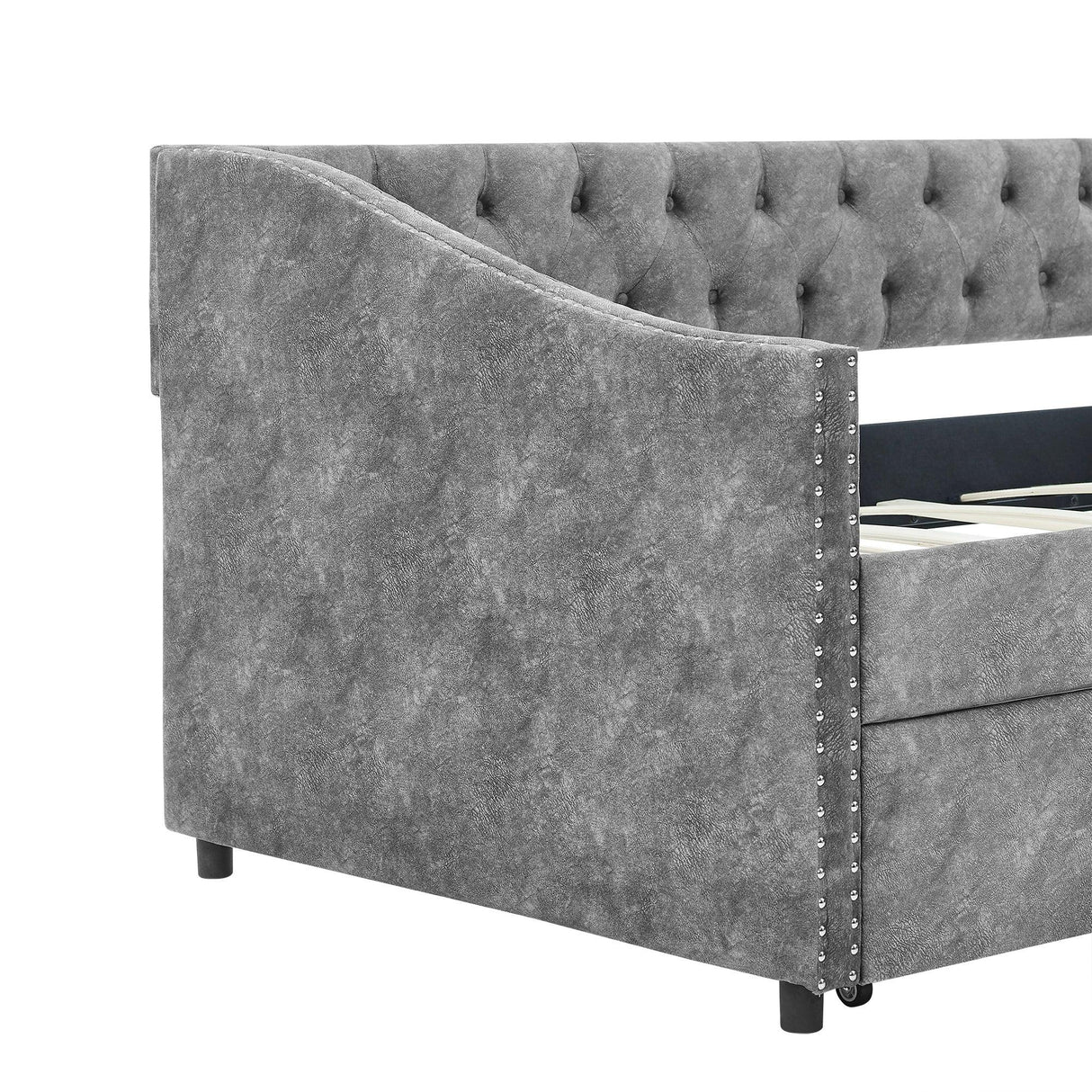 Twin Upholstered Tufted Daybed With Storage Drawers - Omega Lifestyles