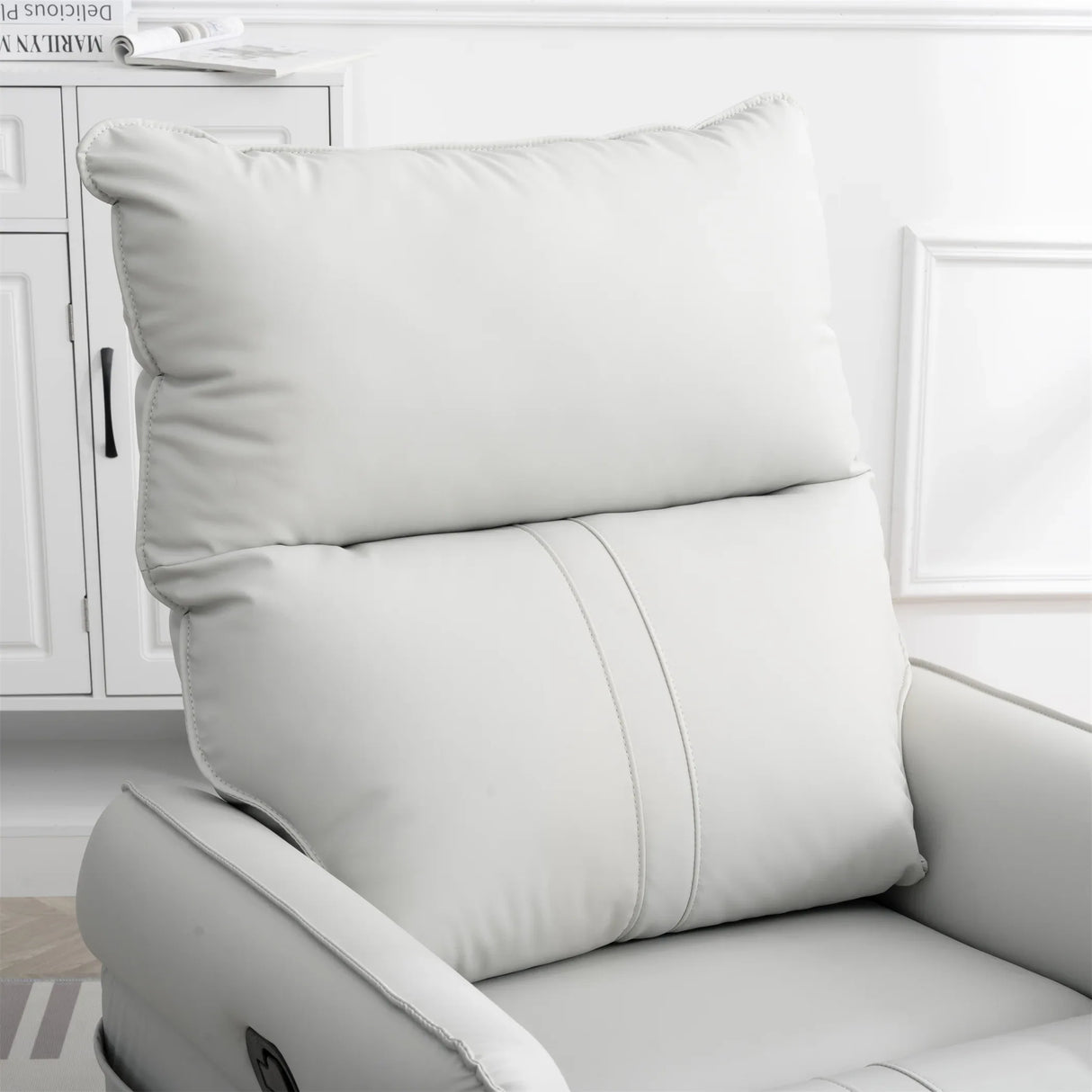 PU Reclining Rocking Chair With 360° Swivel And Footrest - Omega Lifestyles