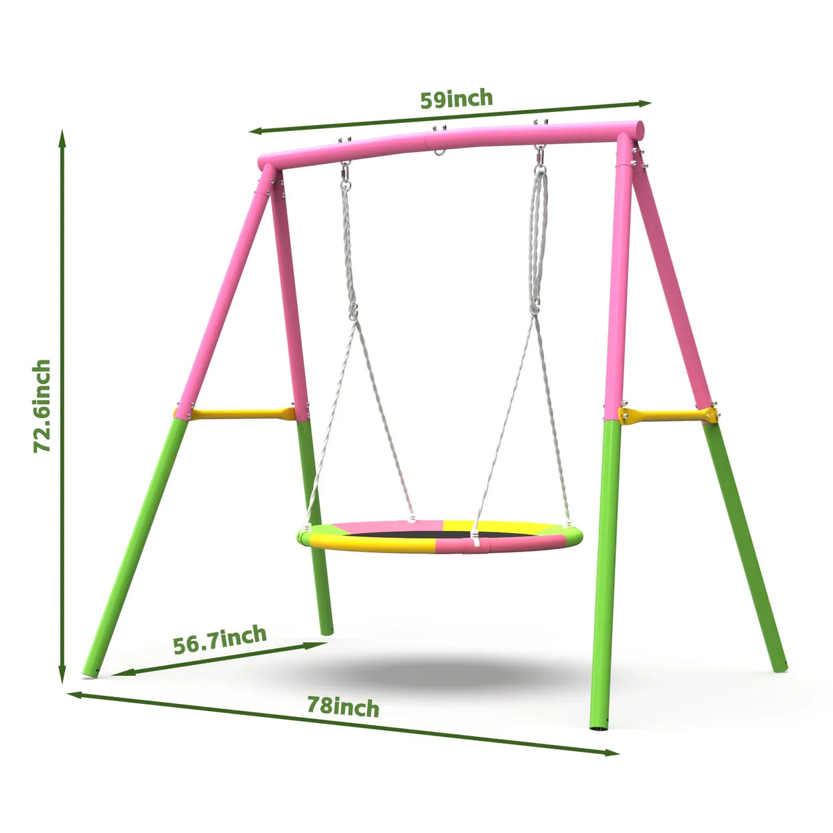 Flying Saucer Steel A-Frame Outdoor Swing Set - Omega Lifestyles