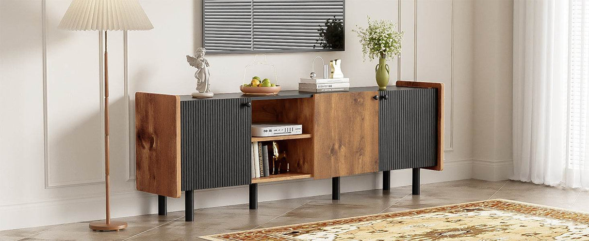 Mid Century Modern TV Stand With Storage Cabinets - Sleep Galleria