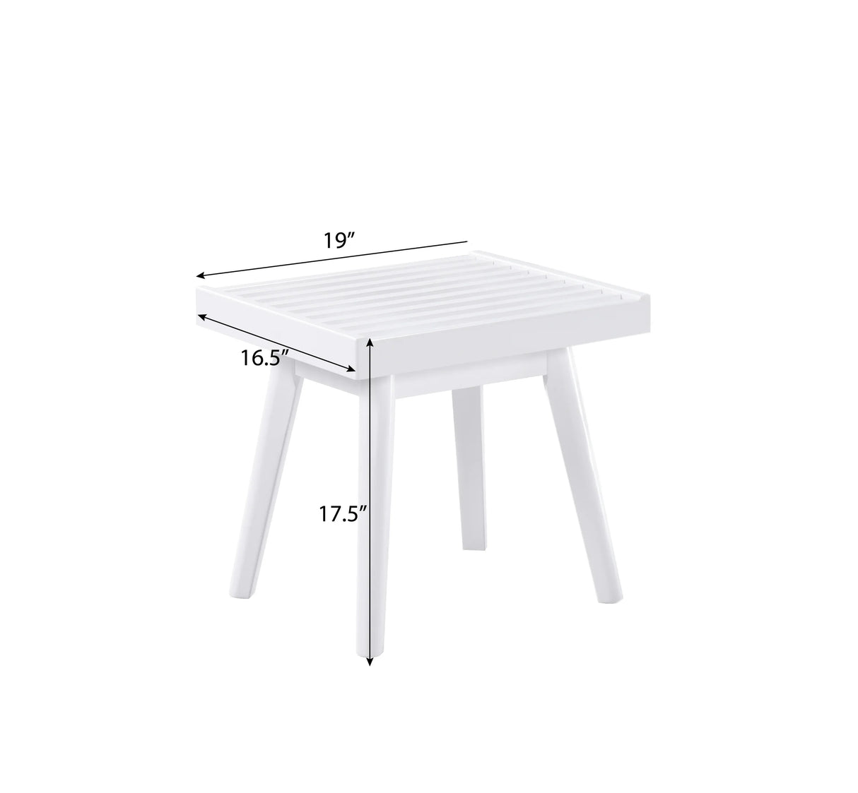 Solid Wood Slatted Farmhouse Style White Wood Bench - Omega Lifestyles