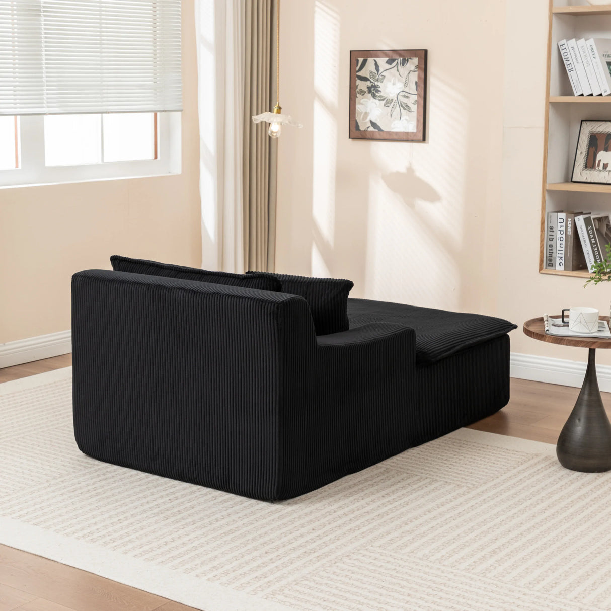 Corduroy Foam Right Armrest Chaise Lounge Chair - Omega Lifestyles