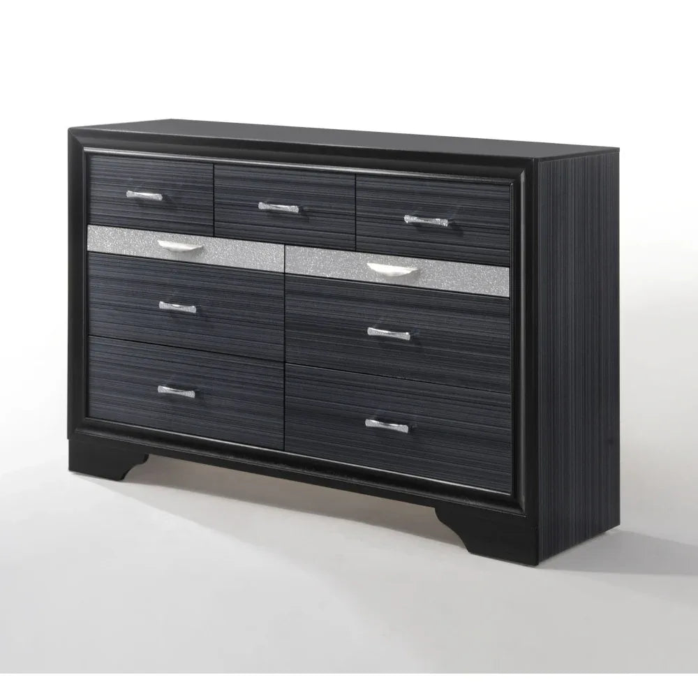 Black Synthetic Wood Modern Storage Dresser - Omega Lifestyles