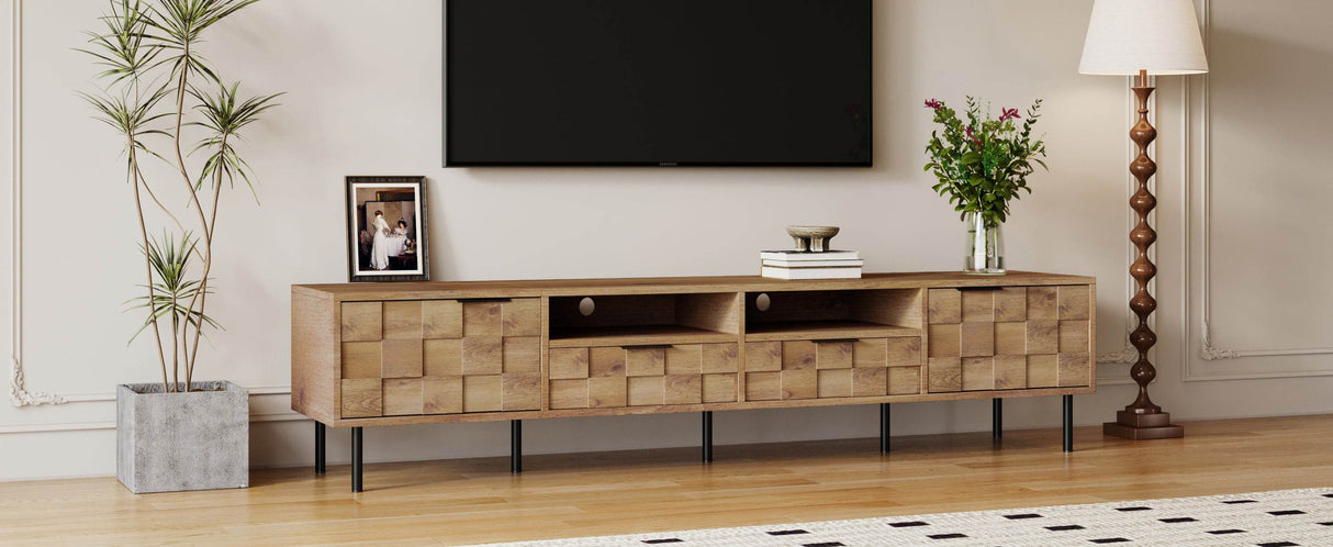 Mid Century Modern TV Stand With Storage Drawers - Sleep Galleria