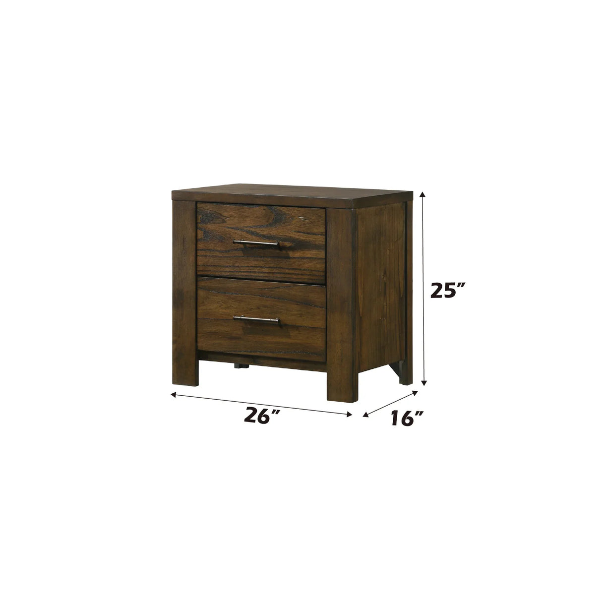 Oak Finish Synthetic Wood Classic Storage Nightstand - Omega Lifestyles