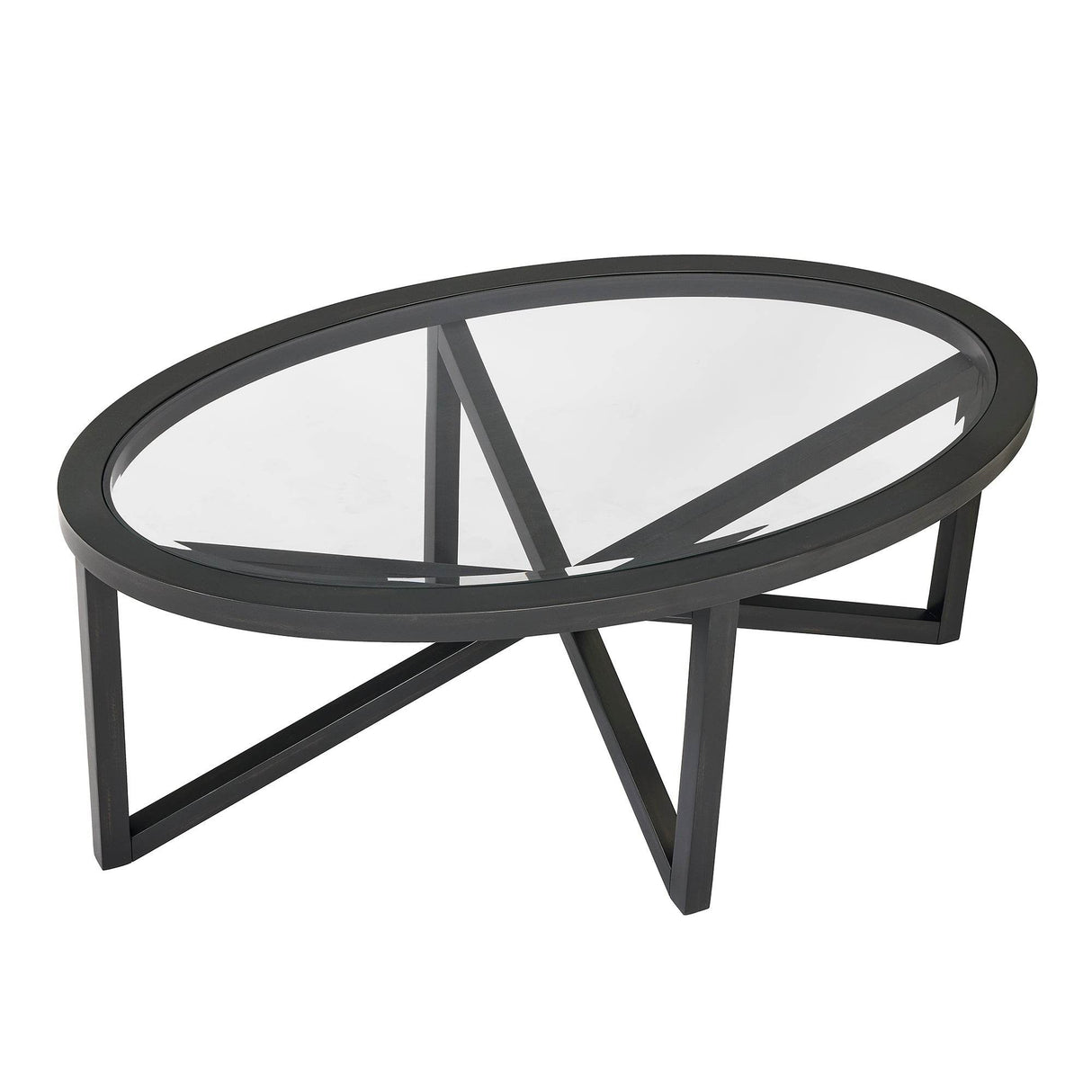 Modern Round Tempered Glass Coffee Table With Wood Base - Sleep Galleria