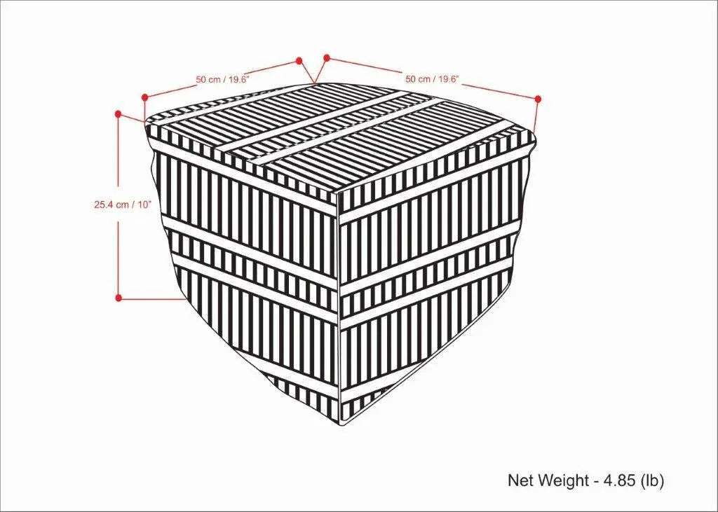 Square Woven Indoor Outdoor Fabric Pouf With Support - Omega Lifestyles