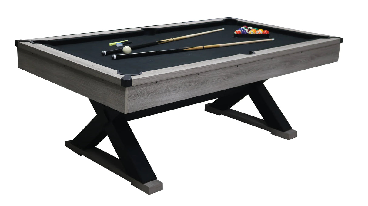 Rustic Industrial 84-Inch MDF Billiards Table With Accessories - Omega Lifestyles