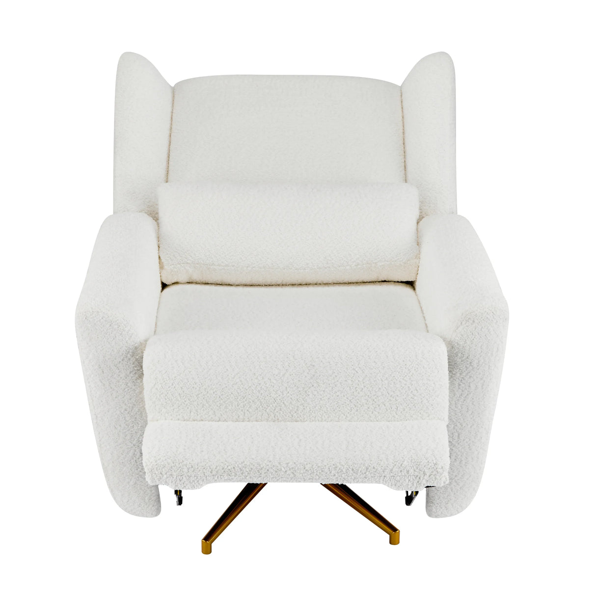 Boucle Upholstered Beige Power Recliner Chair With Swivel - Omega Lifestyles