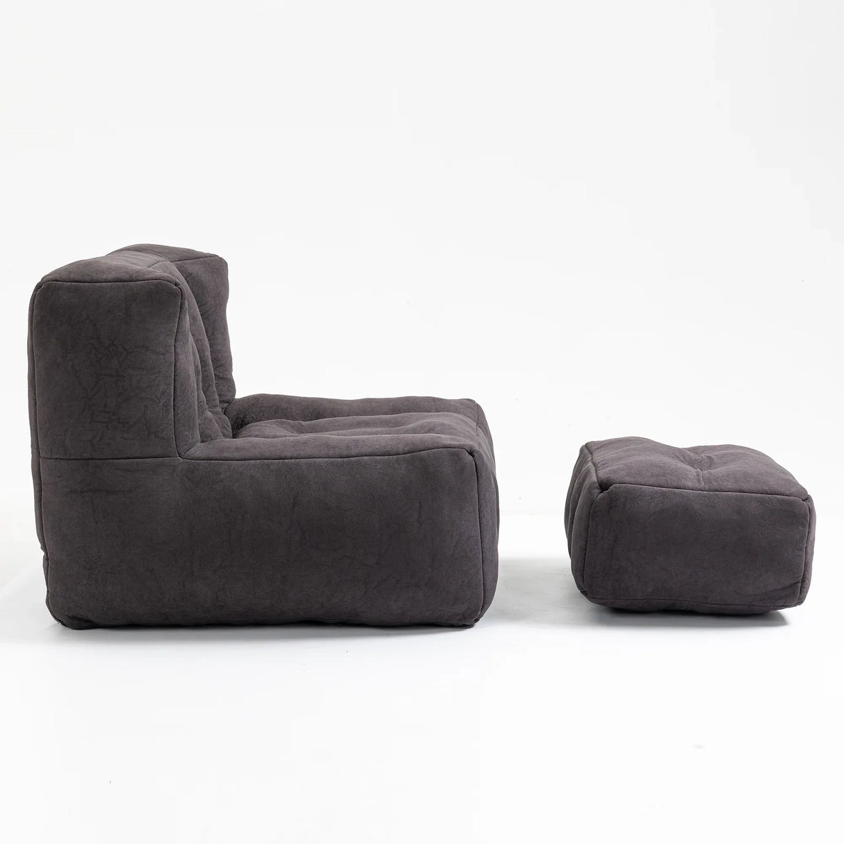 Velvet Memory Foam Bean Bag Chair With Ottoman - Omega Lifestyles