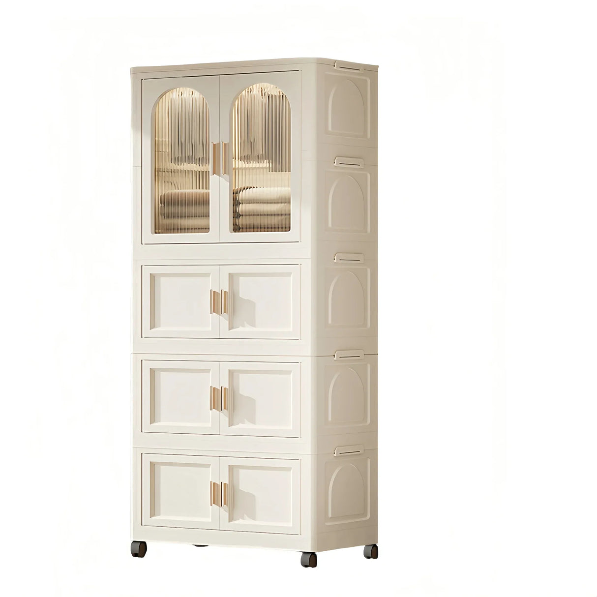 Folding Plastic Wardrobe Cabinet With Wheels and Hangers - Omega Lifestyles
