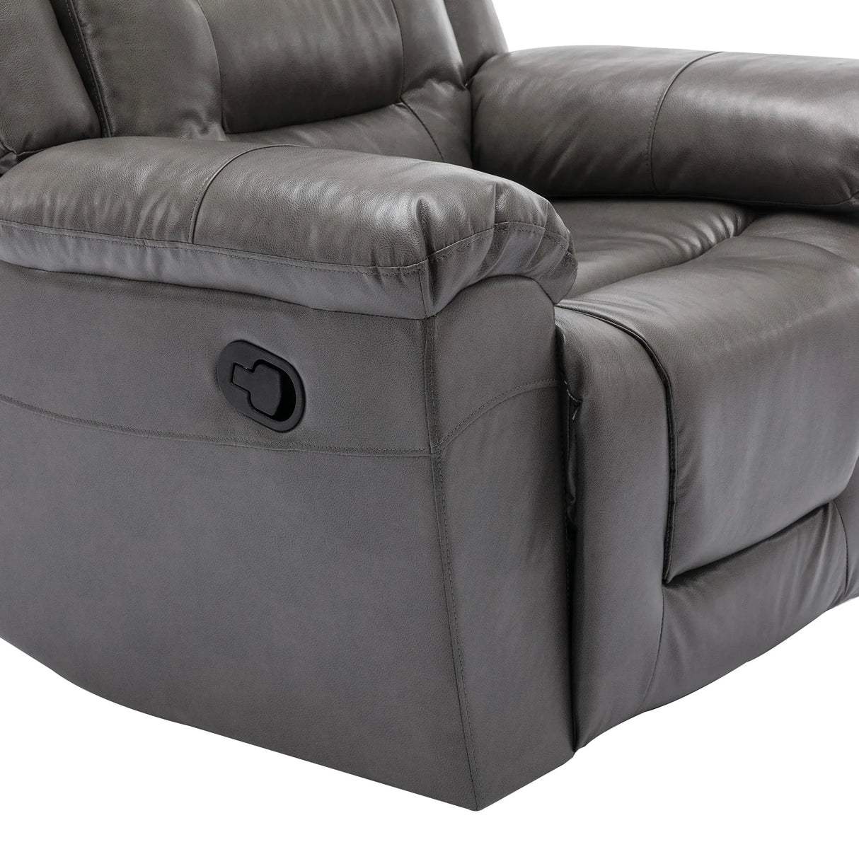 Grey Manual PU Upholstered Home Theater Recliner Chair Set - Omega Lifestyles