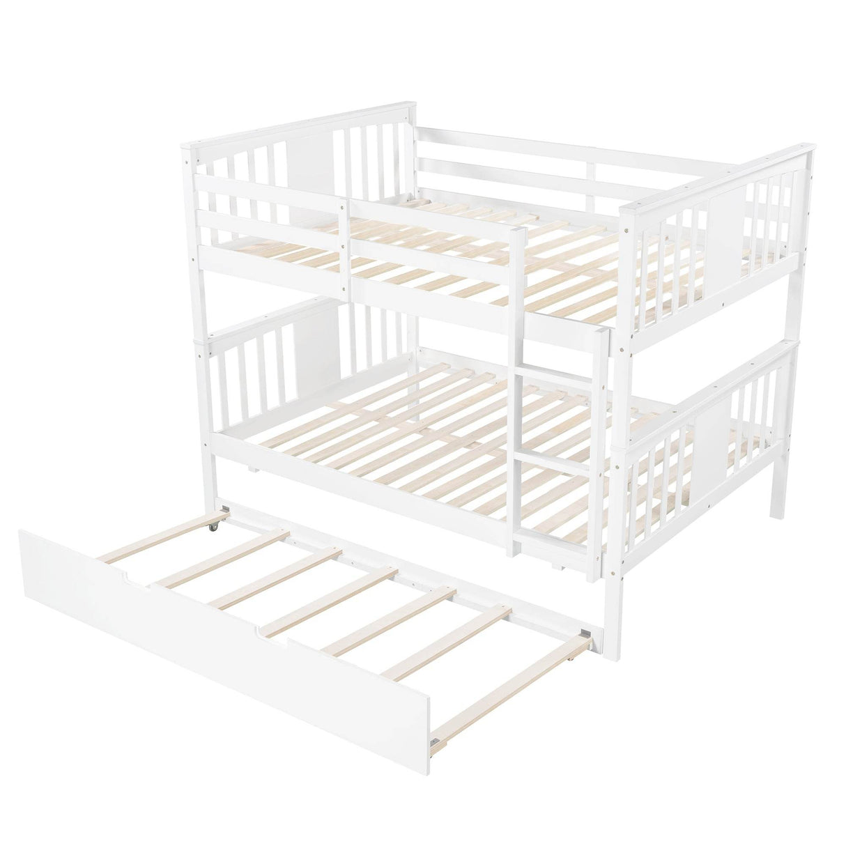 Full Over Full Solid Wood Bunk Bed With Trundle - Omega Lifestyles