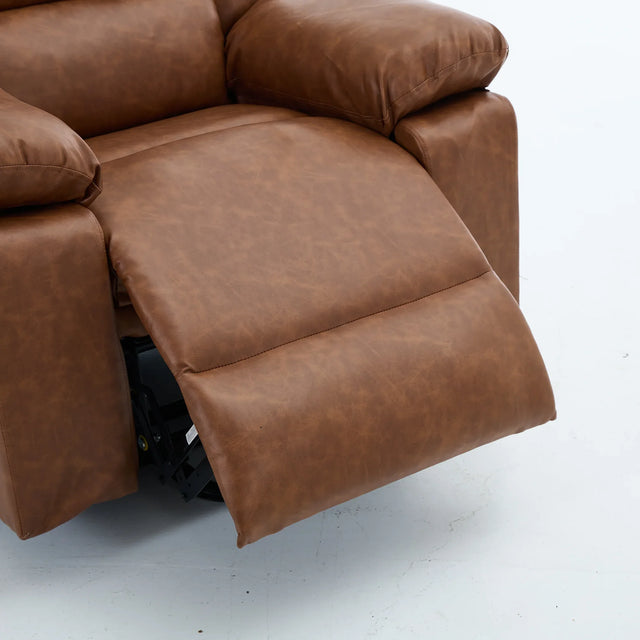 Medium-Firm PU Leather Remote-Controlled Heating Massage Recliner - Omega Lifestyles