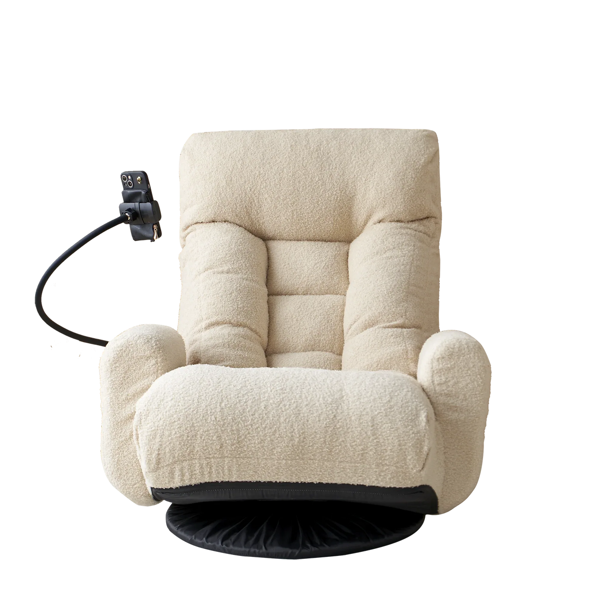 Adjustable Beige Soft Plush Rotating Lounge Chair - Omega Lifestyles