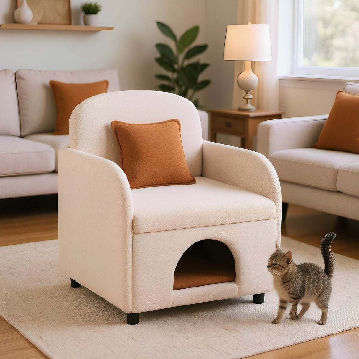Pet Friendly Sherpa Upholstered Fluffy Fabric Accent Chair - Omega Lifestyles