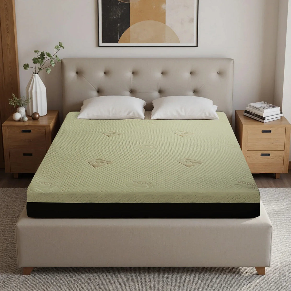 Queen Medium 12-Inch Copper Infused Cooling Foam Mattress - Omega Lifestyles