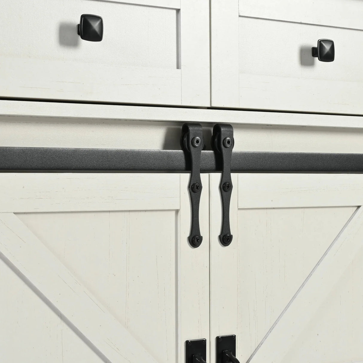 Farmhouse Kitchen Island Rolling Cart With Power Outlet - Omega Lifestyles