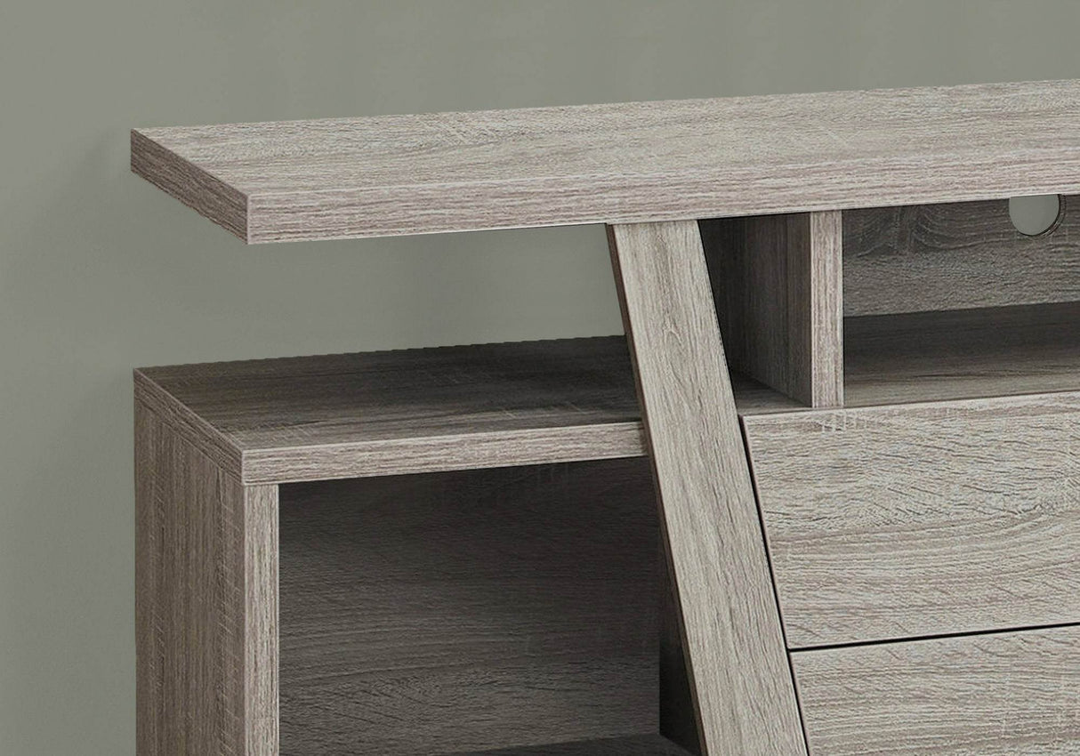 Contemporary Taupe Particle Board TV Stand Console - Sleep Galleria