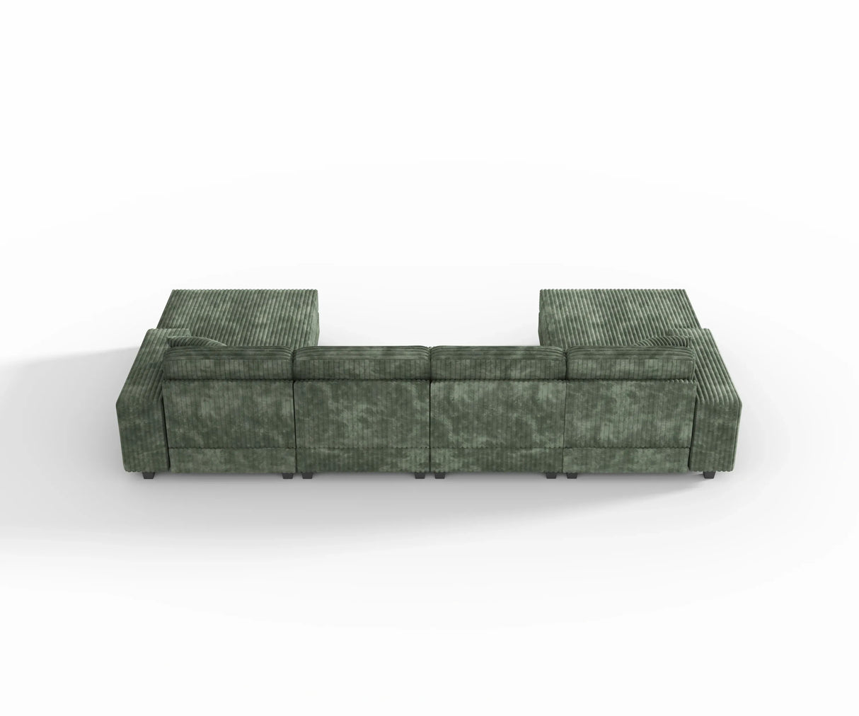 Modern Convertible U-Shaped Corduroy Fabric Sofa - Omega Lifestyles
