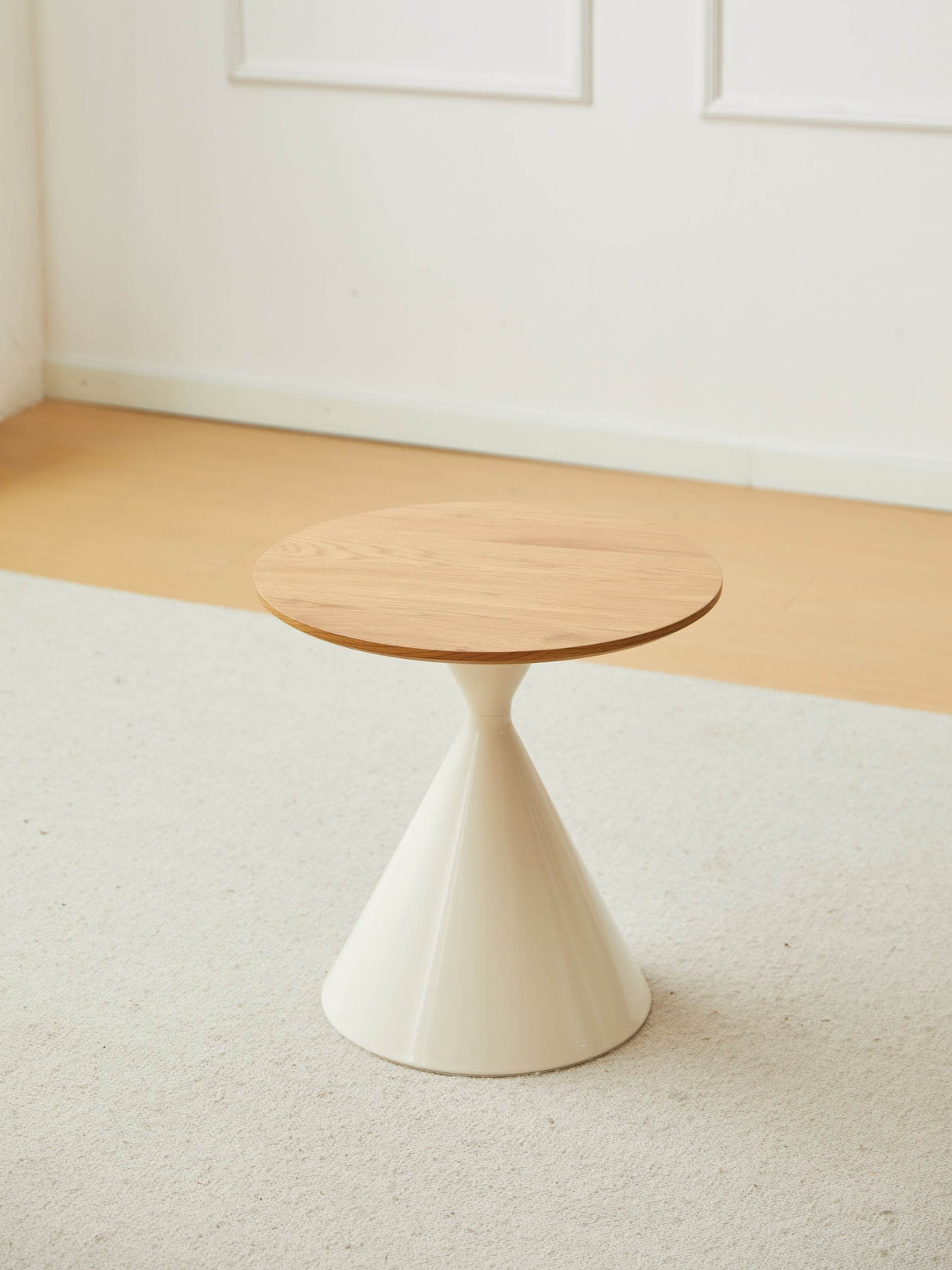 Round Brown White MDF And Metal Coffee Table Set - Sleep Galleria