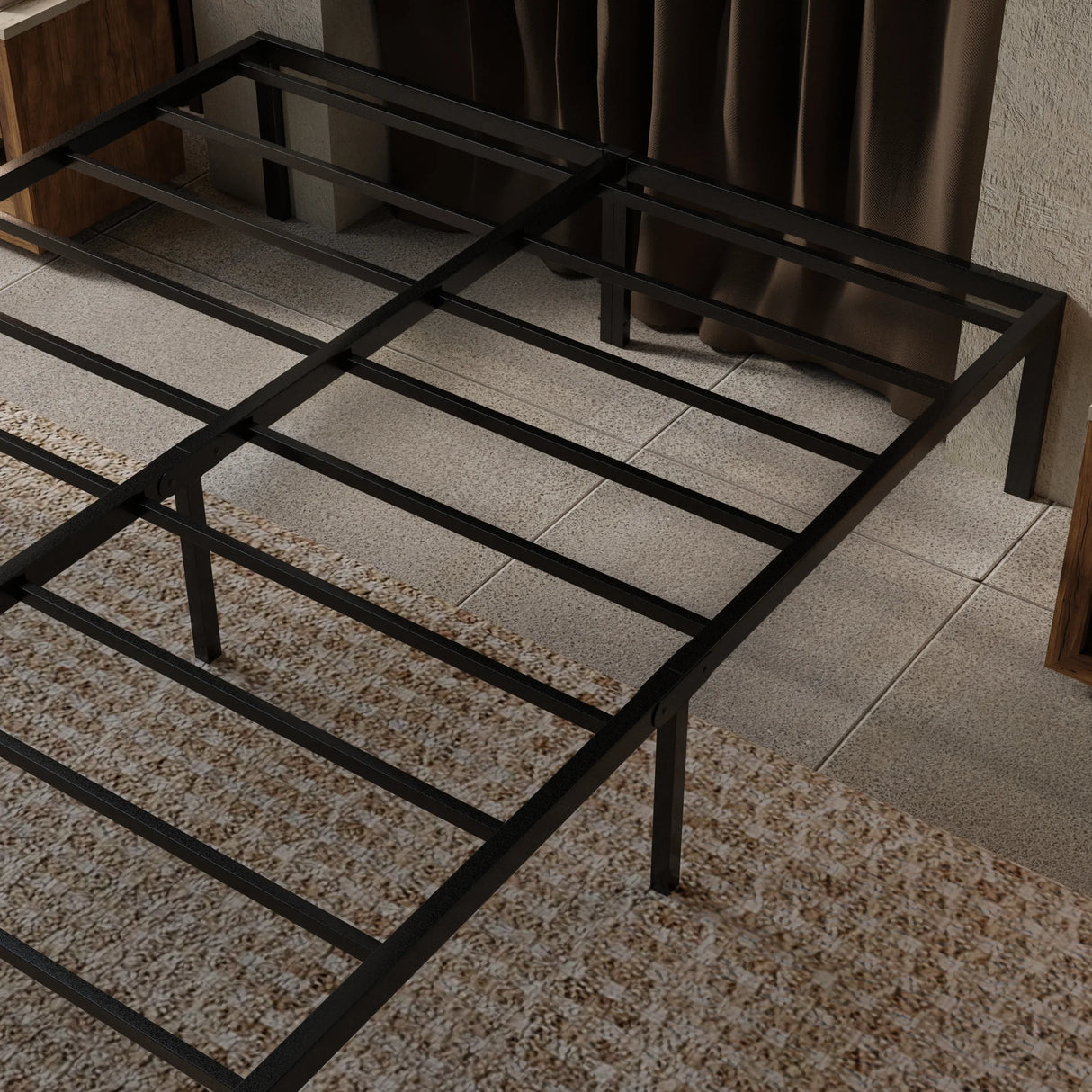 Heavy-Duty Modern Steel King Platform Bed Frame - Omega Lifestyles