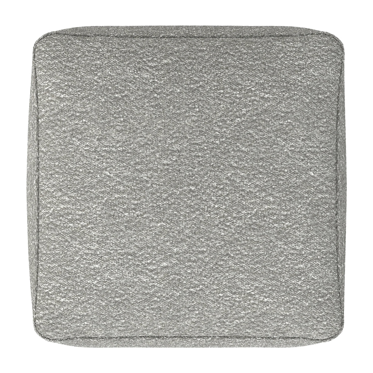 Light Gray Cotton Boucle Square Pouf Ottoman - Omega Lifestyles