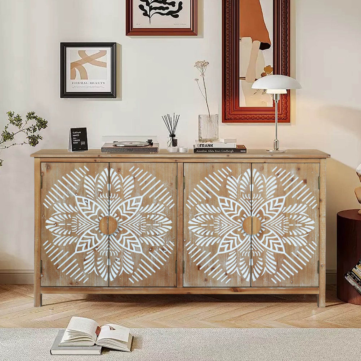 Vintage American Design Accent Corner Cabinet With Storage - Sleep Galleria
