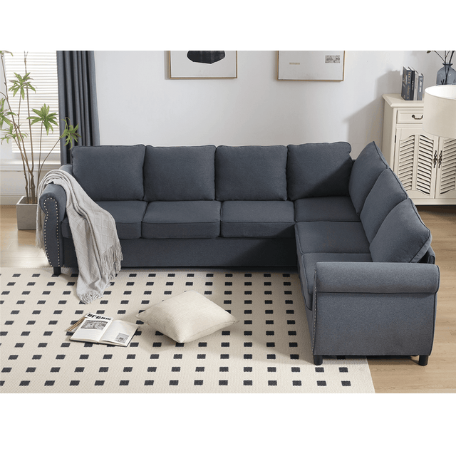 6-Seater Medium-Soft L-Shaped Pull-Out Sleeper Sofa - Omega Lifestyles