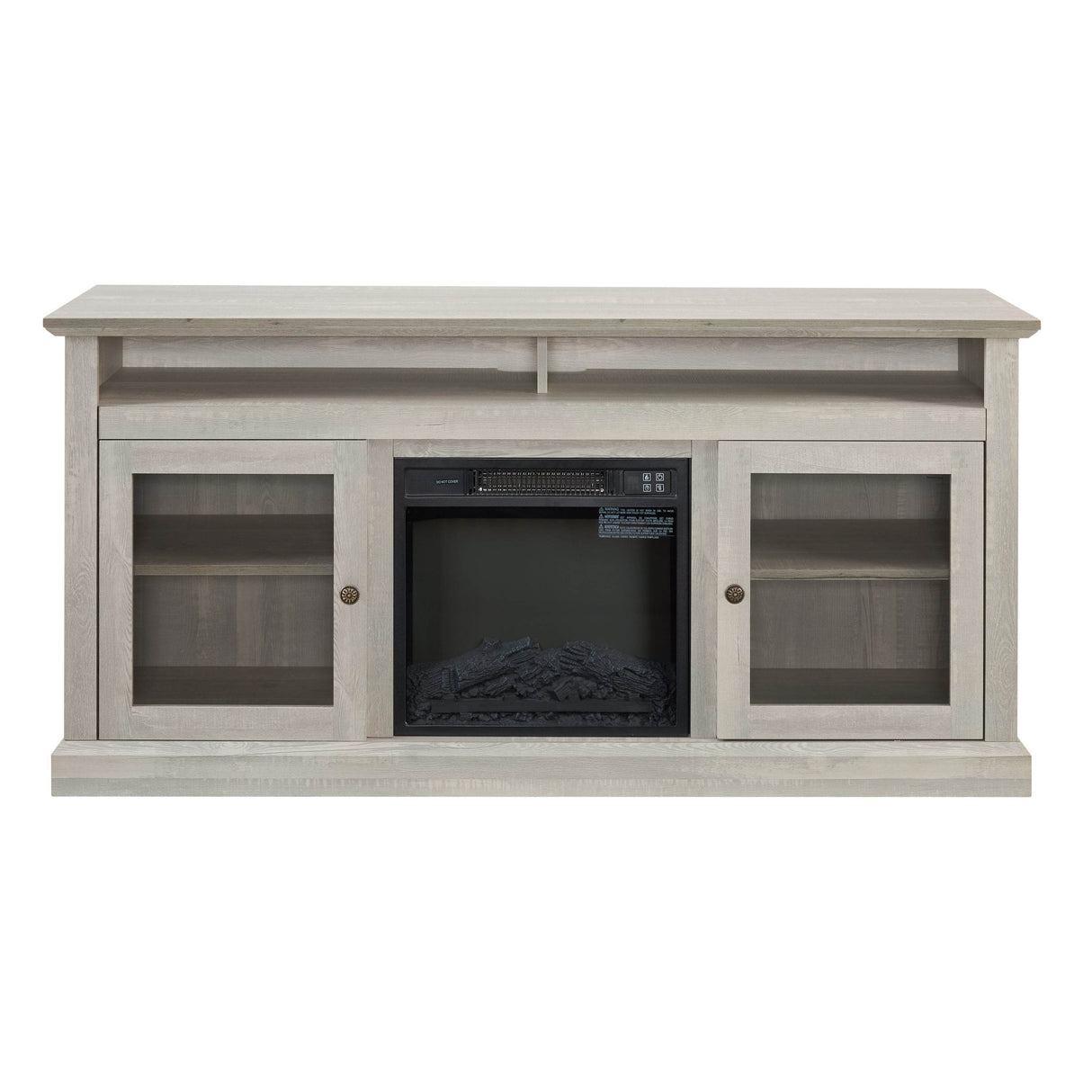 60-Inch Stone Gray MDF Fireplace TV Media Stand - Sleep Galleria